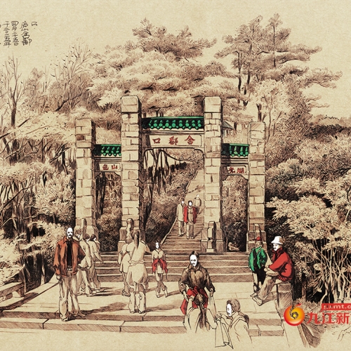 九江一90后小伙手绘庐山风景图